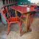Red Formica bistro table 1950