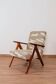 Beige safari fabric Scandinavian armchair Zig Zag 1970