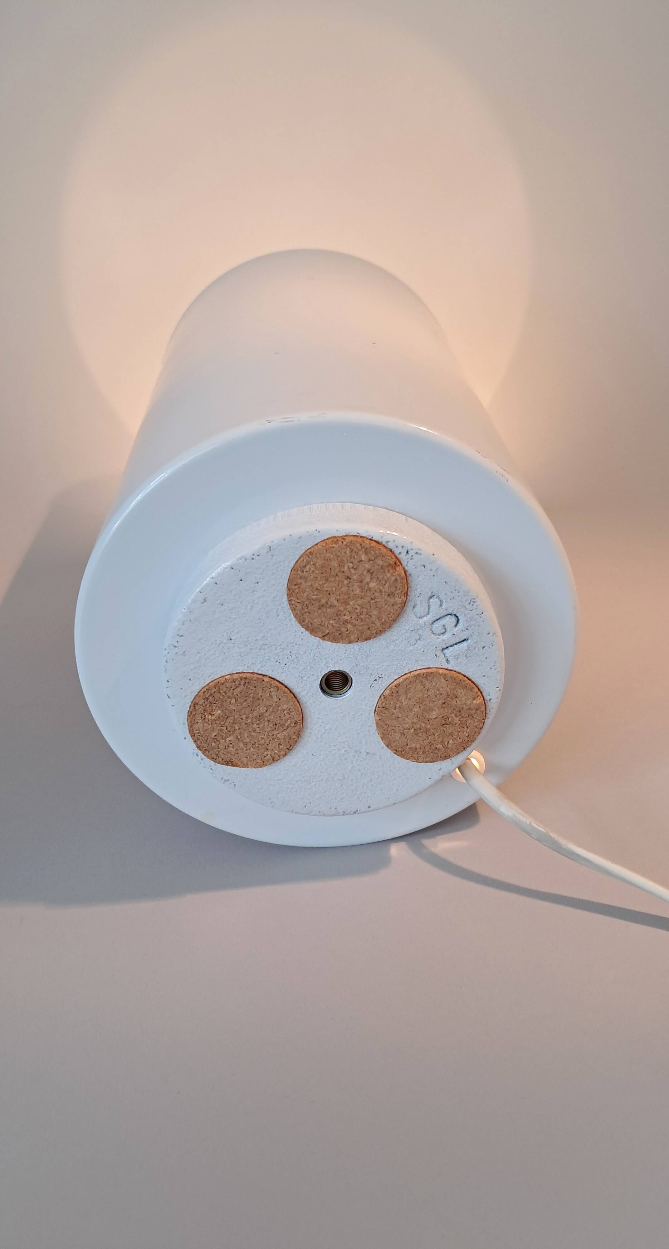 White metal tea light lamp, 1970.