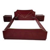 Lit et table de chevet style Hollywood Regency