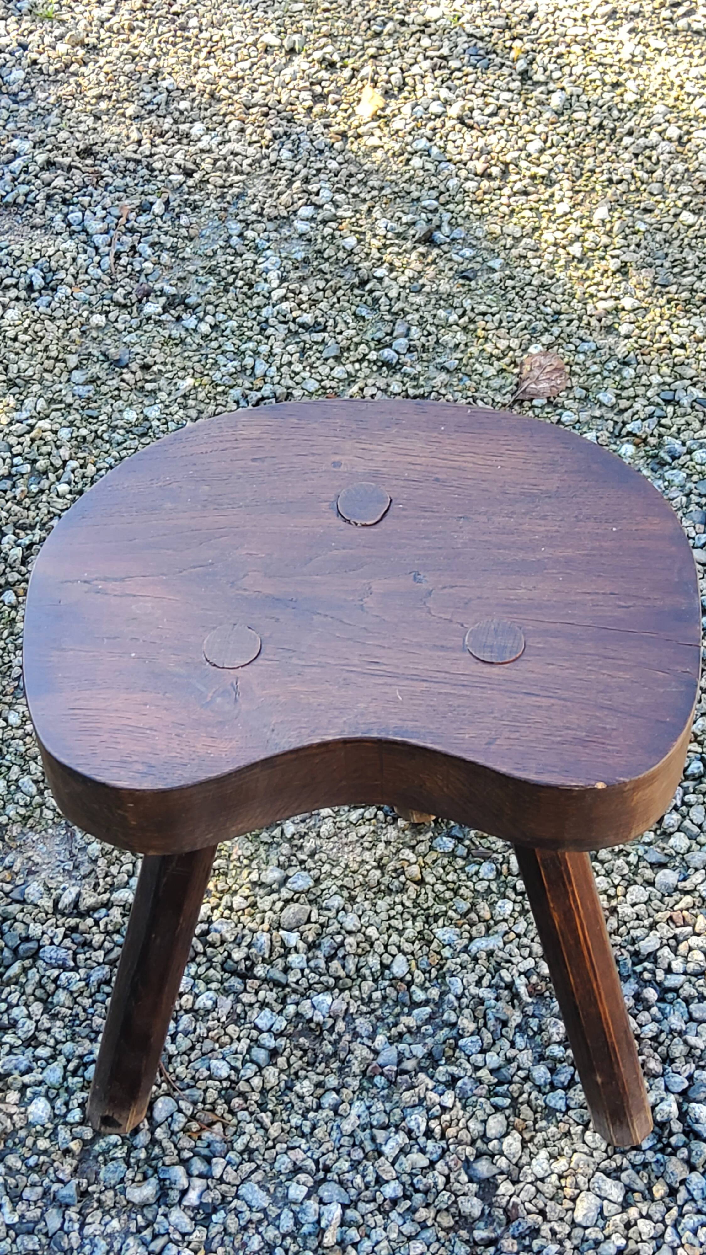 Pair of vintage shepherd stools in solid oak