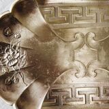 Golden brass serving tray
