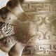 Golden brass serving tray