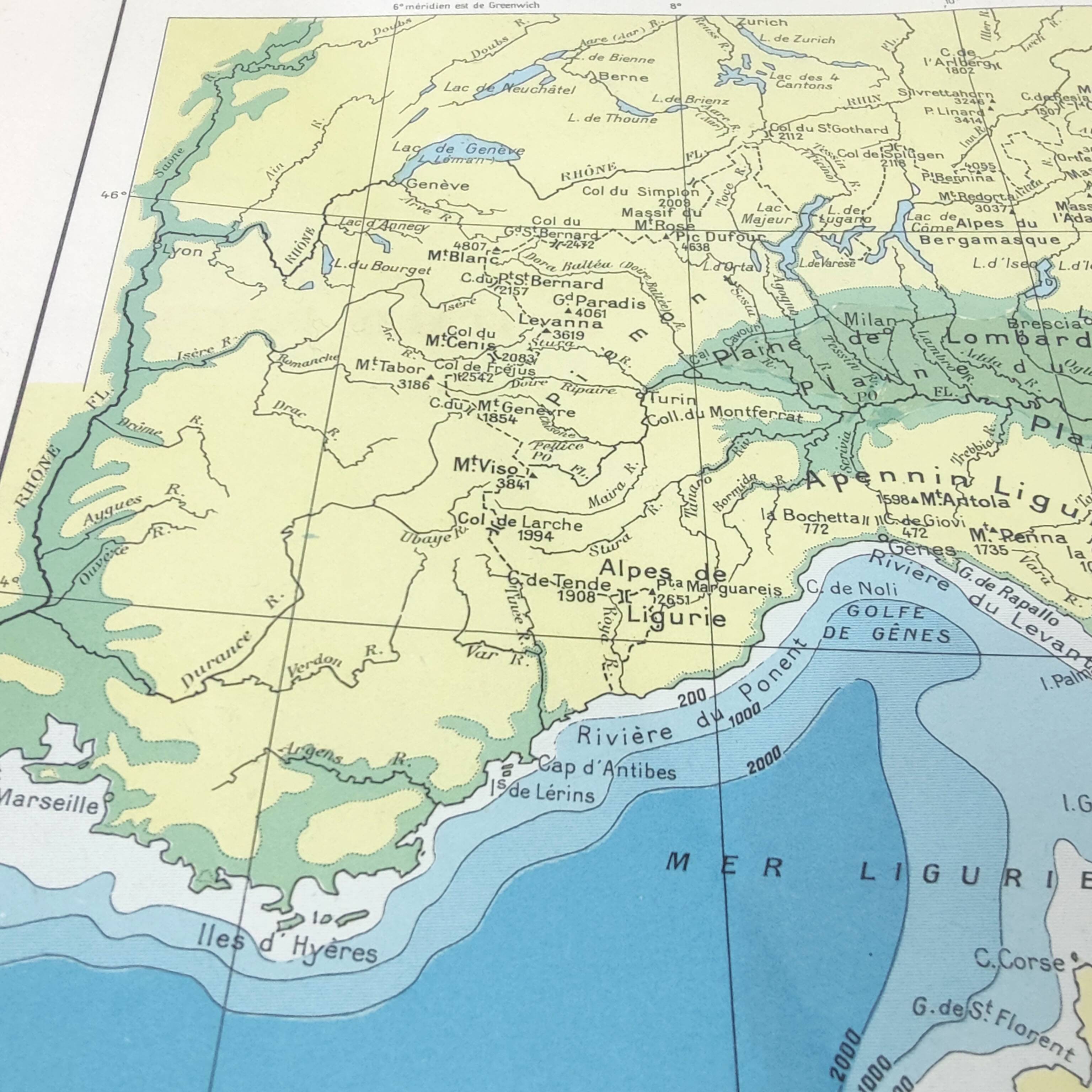 Italy Europe Venice vintage map 43x43cm from 1950