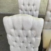 4 upholstered chairs in linen and ash, Maisons du Monde model Chloé.