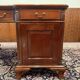 English Chesterfield desk with green leather