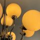Space age chandelier in opaline and chrome metal