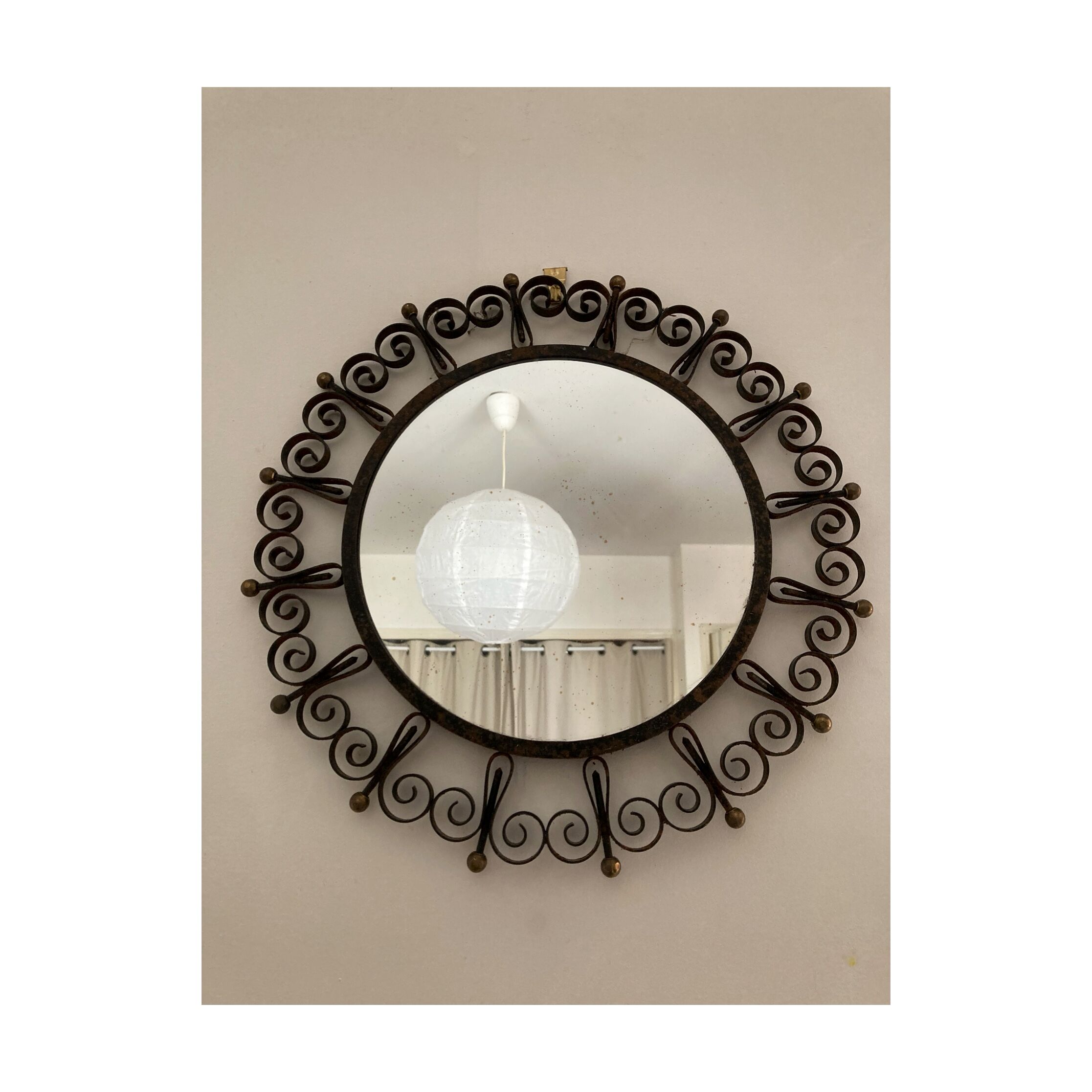 Metal sun mirror