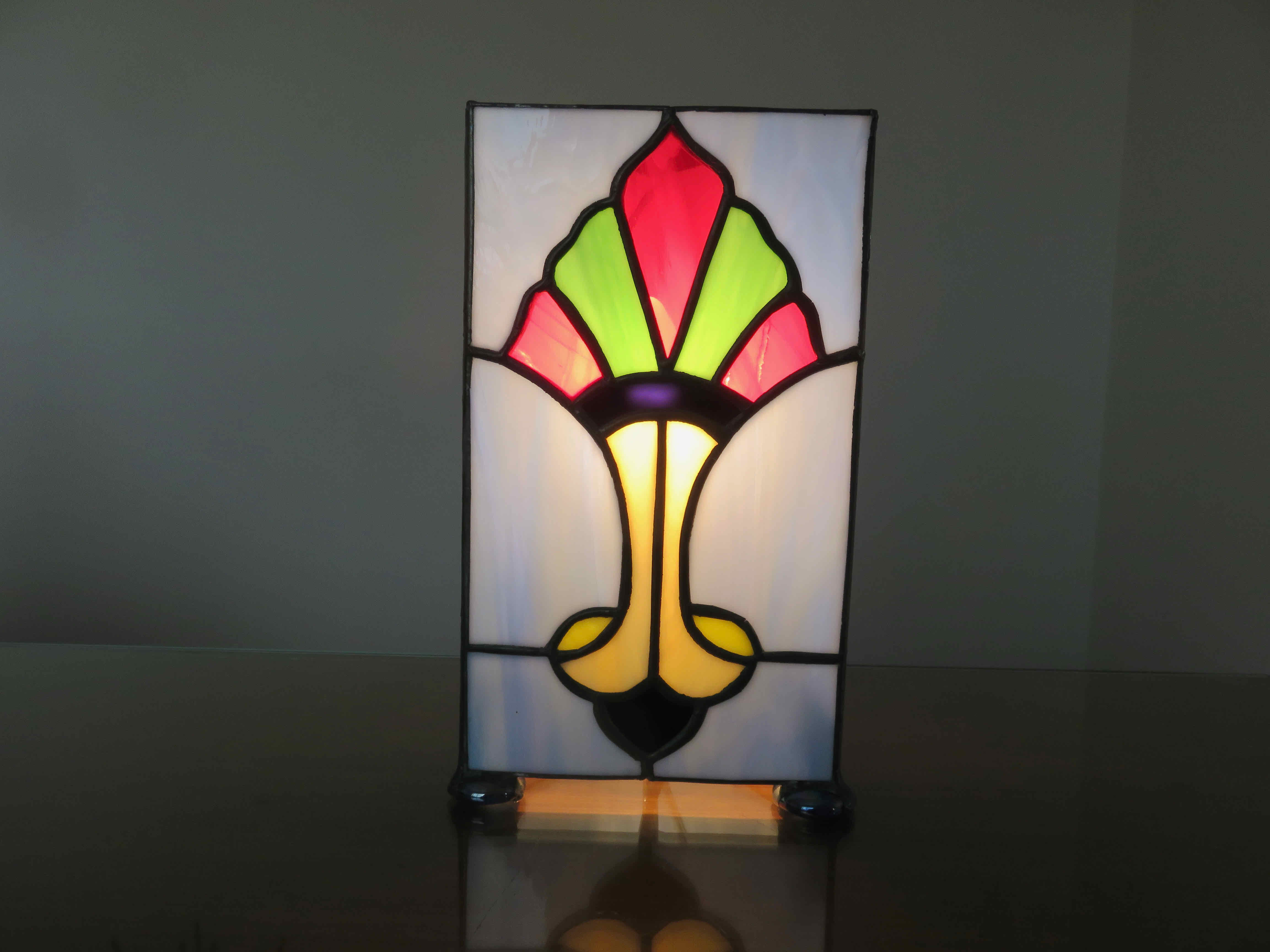 Art deco lamp in glass paste