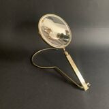 Miroir de table ajustable en laiton doré, 1950, France