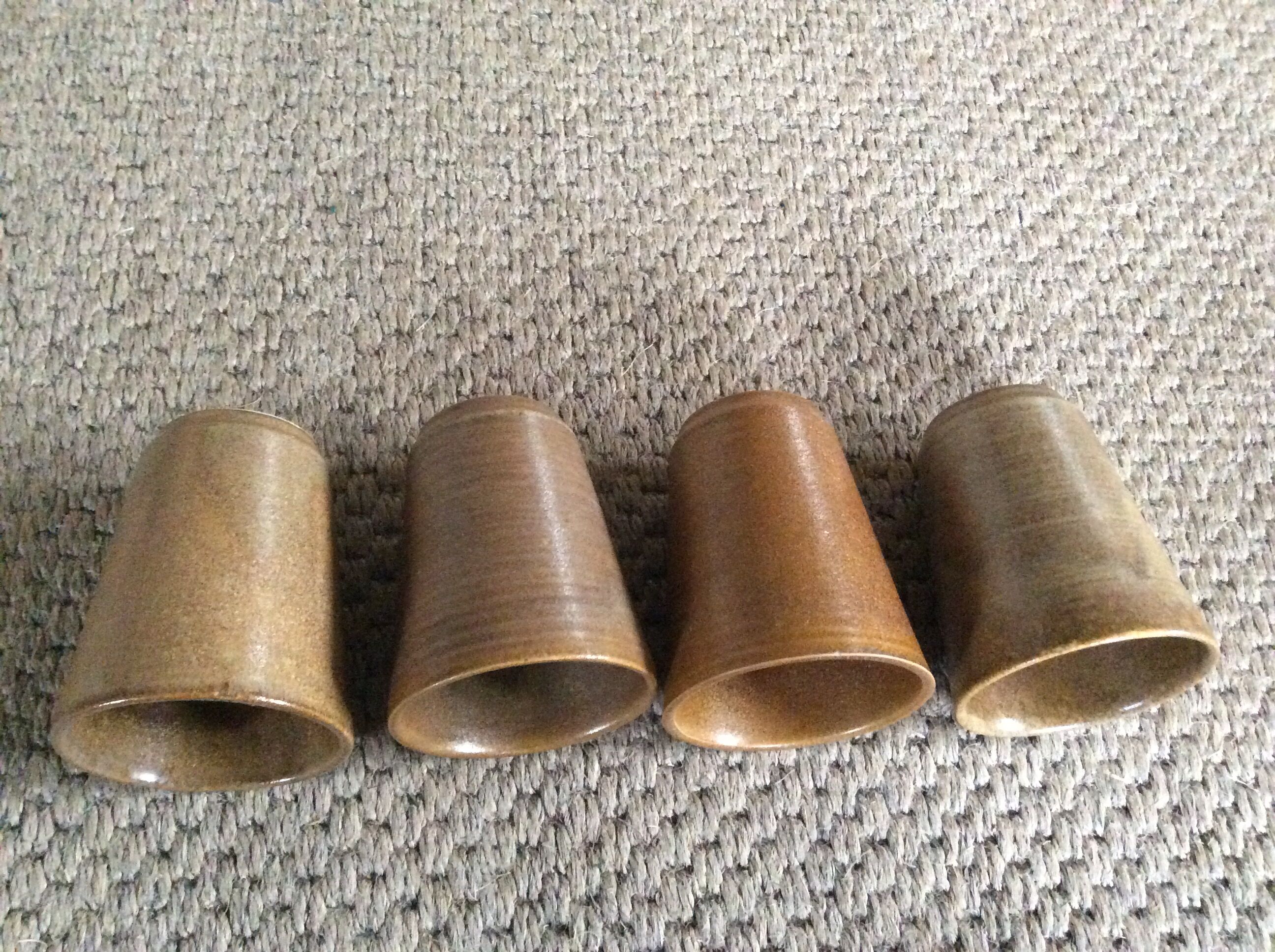 Series of 4 Digoin sandstone cups