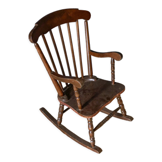 Rocking-chair pour enfant 1960 bois tourné