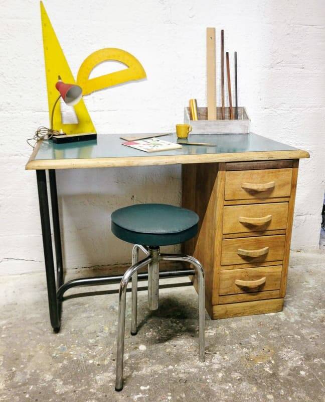 Vintage school teacher's desk