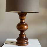 Vintage lamp with turned wooden base