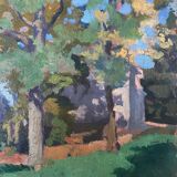 Table HST "The wooded garden" monogrammed JCE school Nabis