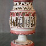 Tealight lamp foot with openwork earthenware decoration