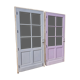 Pair of Colored Glass Doors with Frame - 1960s