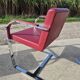 Set 4 - red chrome Brno armchair flat bar- Ludwig Mies vd Rohe bauhaus