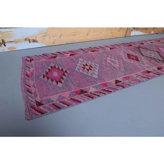 1970s Turkish Oushak Handmade Runner Rug 83x358