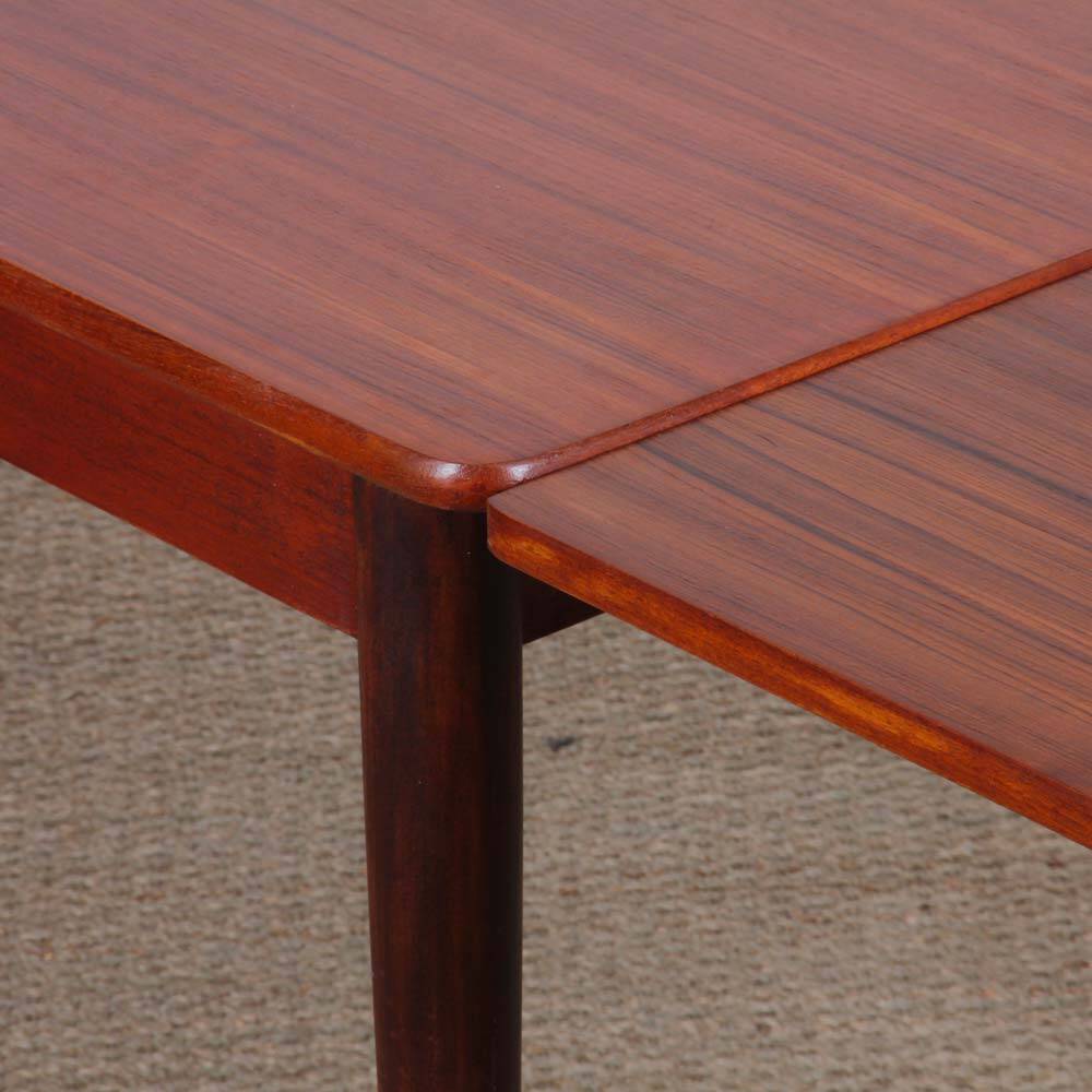 Rectangular extendable dining table in teak, 1970.
