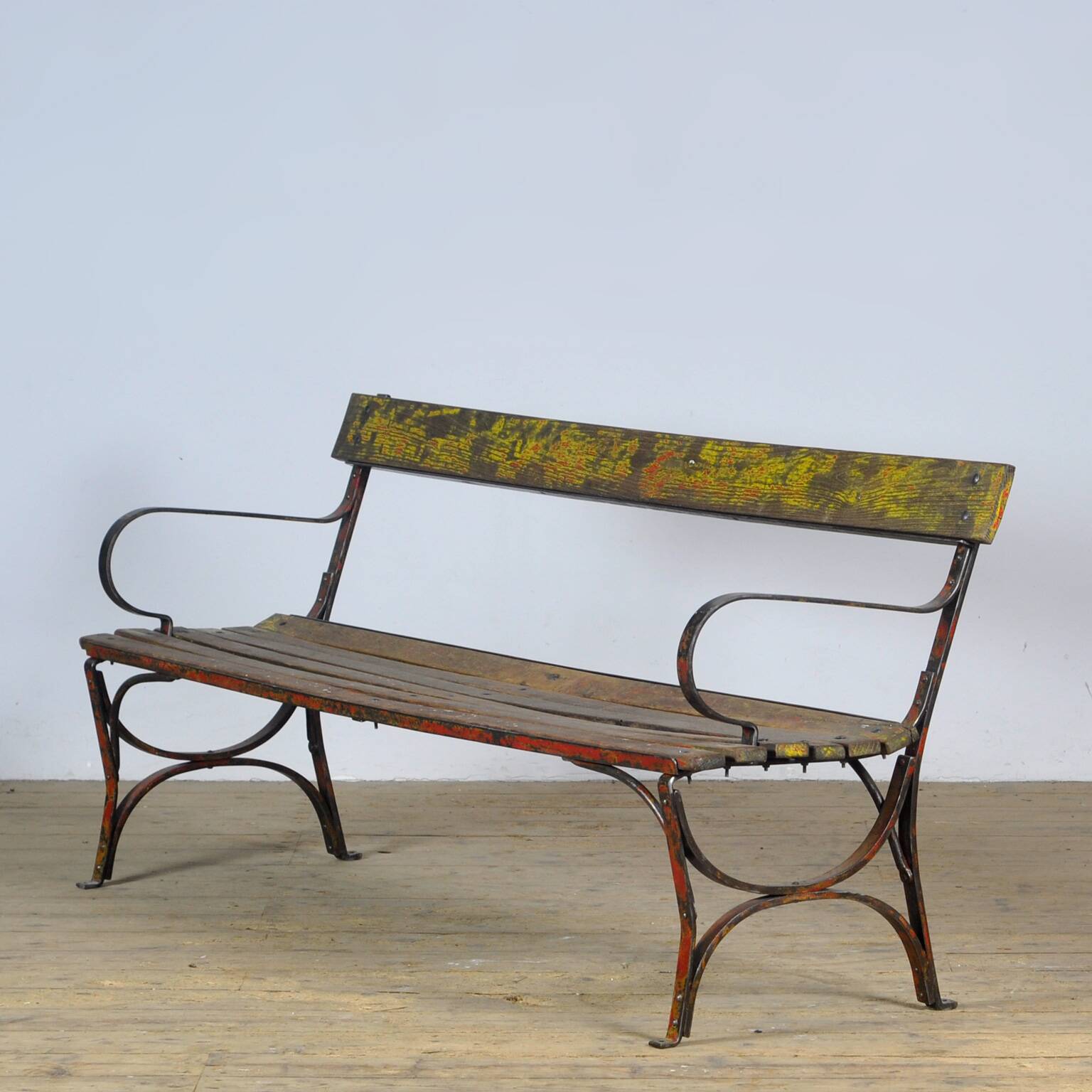 Riveted Iron Park Bench 1920's