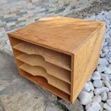 Boite en bois pour rangement casier pour vinyles 33 t vintage