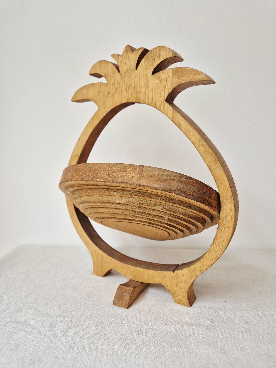 Wooden Fruit Basket "Pineapple" - Vintage