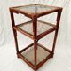 Rattan and smoked glass side table