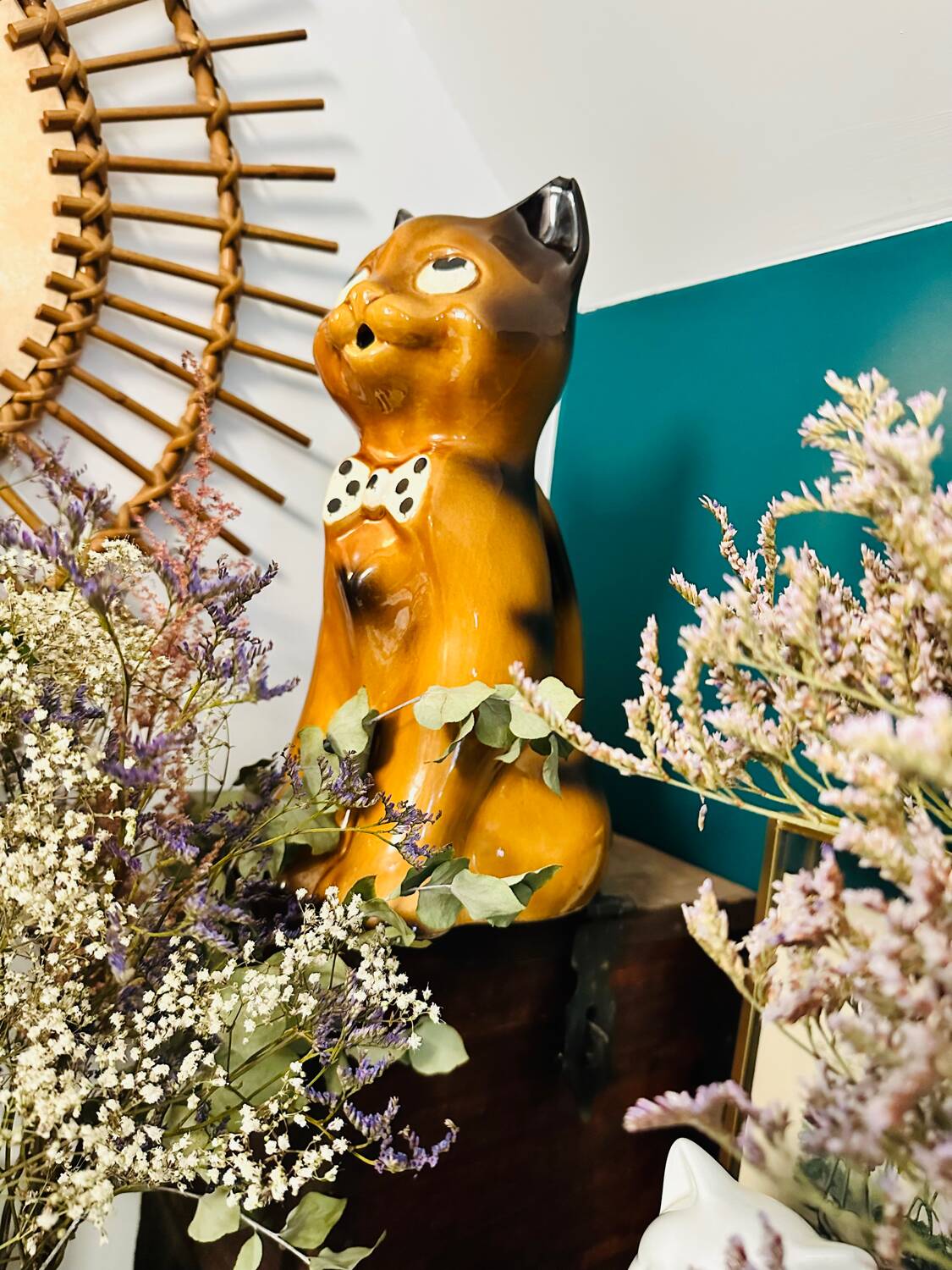 Grande carafe chat vintage