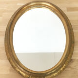 Old oval mirror gold, early 20th 38x50cm