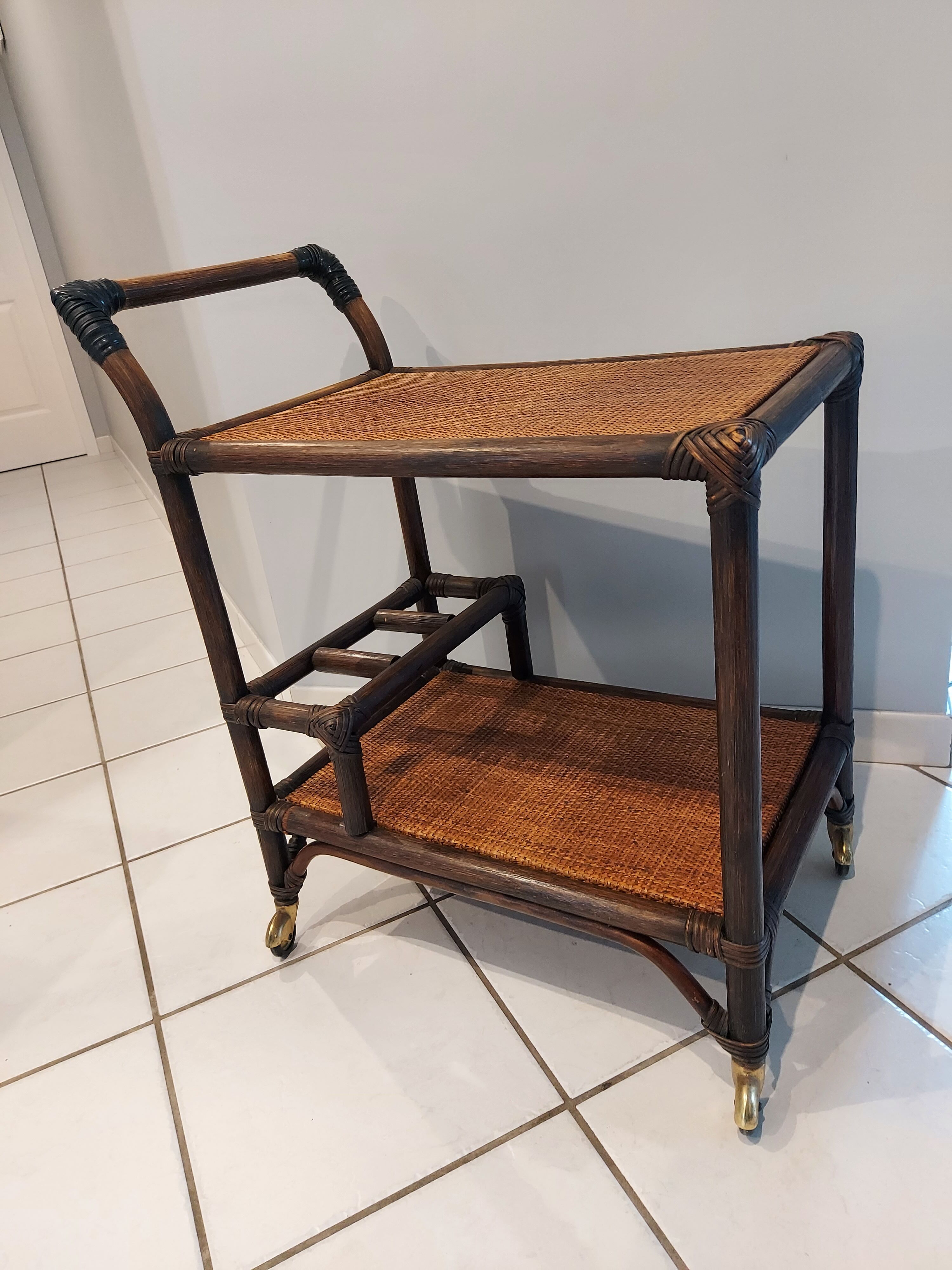 Dessert Bar Bamboo and rattan vintage 1970s