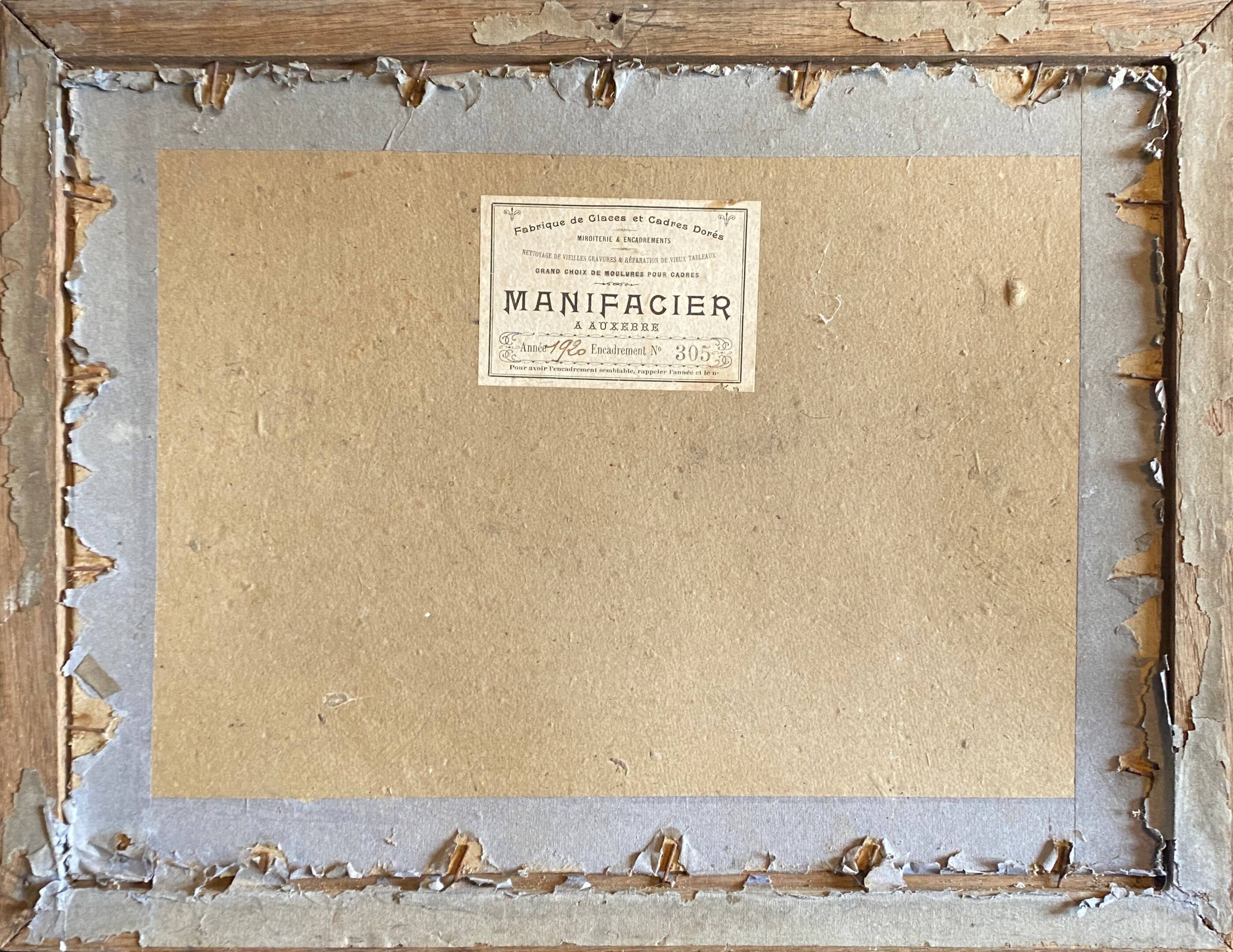 Painting HSP "Village à l'église" Abbey Signed Landscape of the Yonne