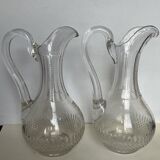 Pair of cut crystal pitchers