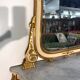 Importante console galbée + miroir style Louis XV en bois doré et laqué