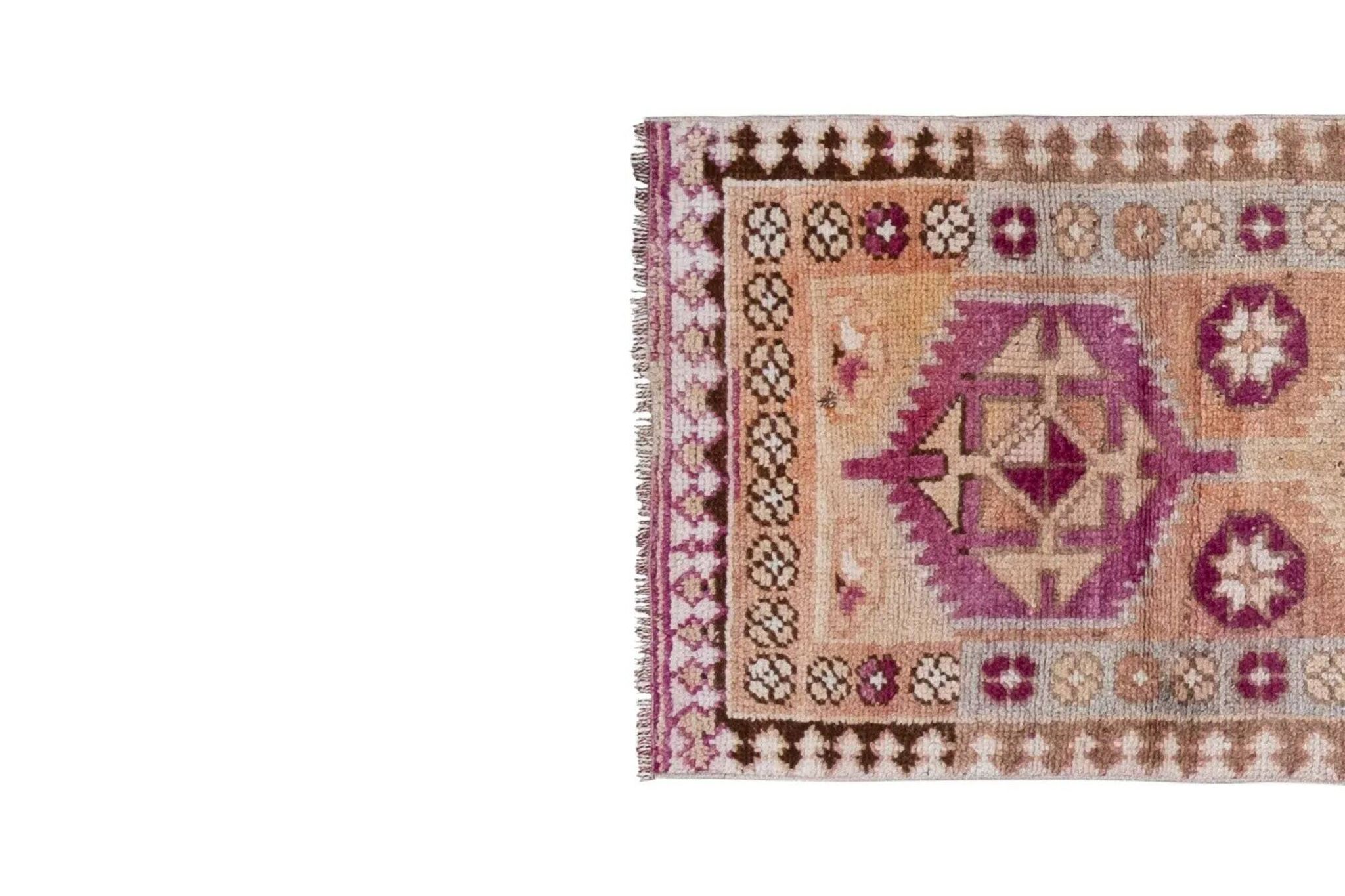 Tapis de couloir turc vintage 80x401 cm