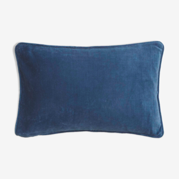 Velvet cushion 50x33cm chinese blue color