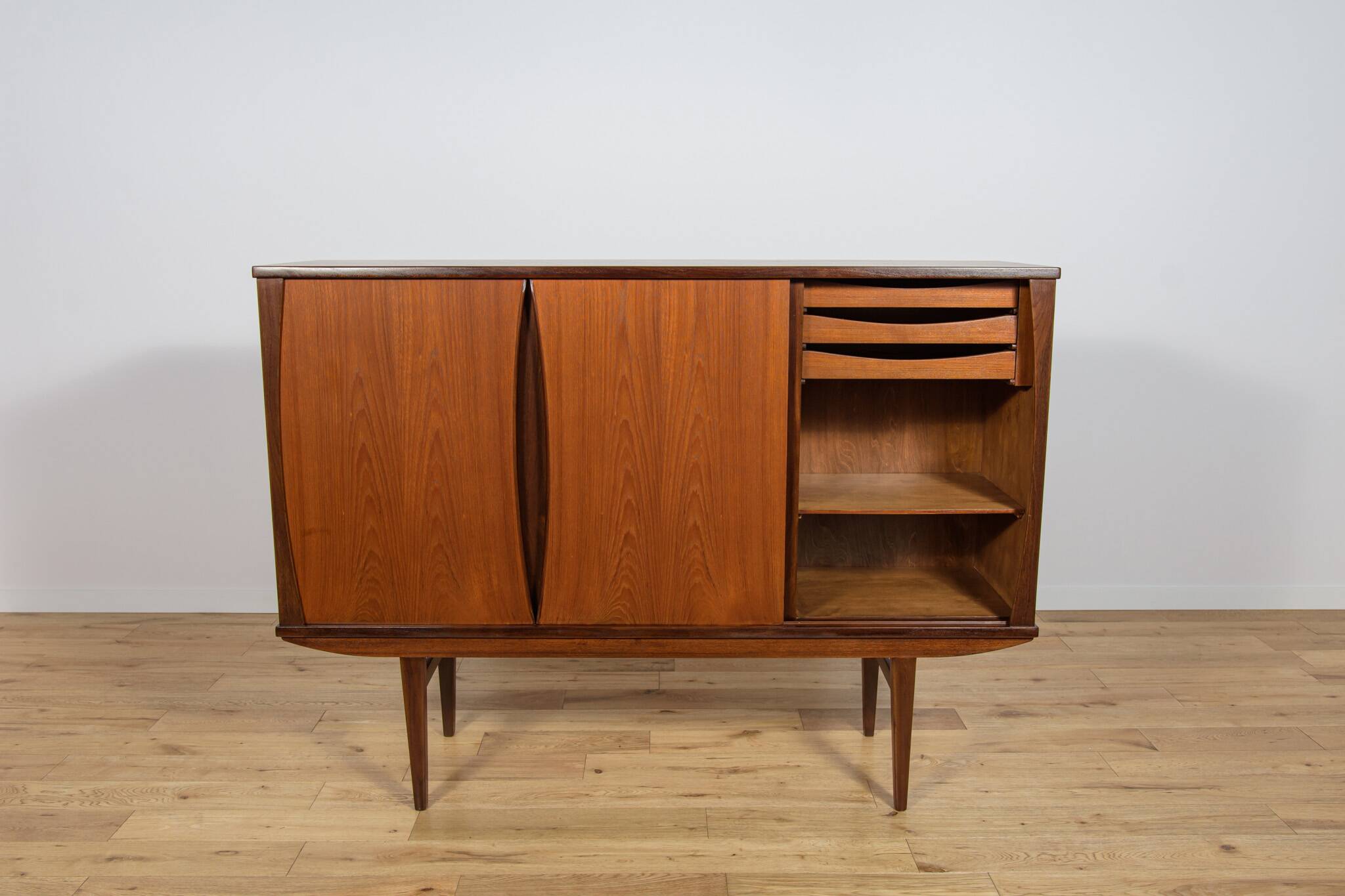 Mid-Century Teak Highboard, Denmark, 1960s