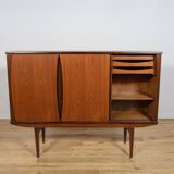 Mid-Century Teak Highboard, Denmark, 1960s