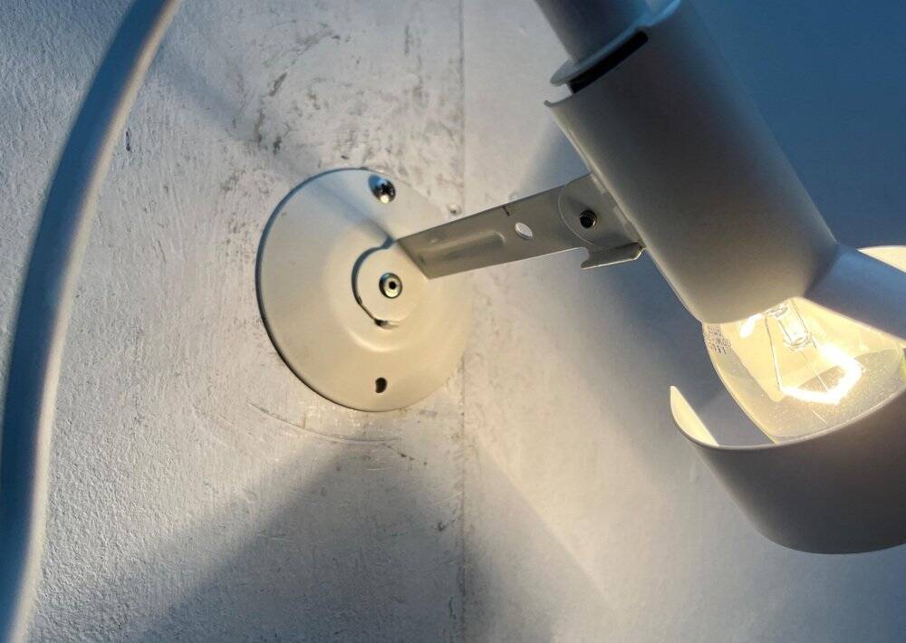 Minimalist table lamp from the postmodern space age by Ikea, 1980s.