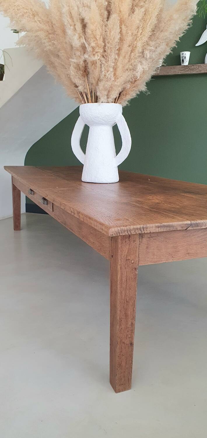 Grande table basse de ferme ancienne 220cm