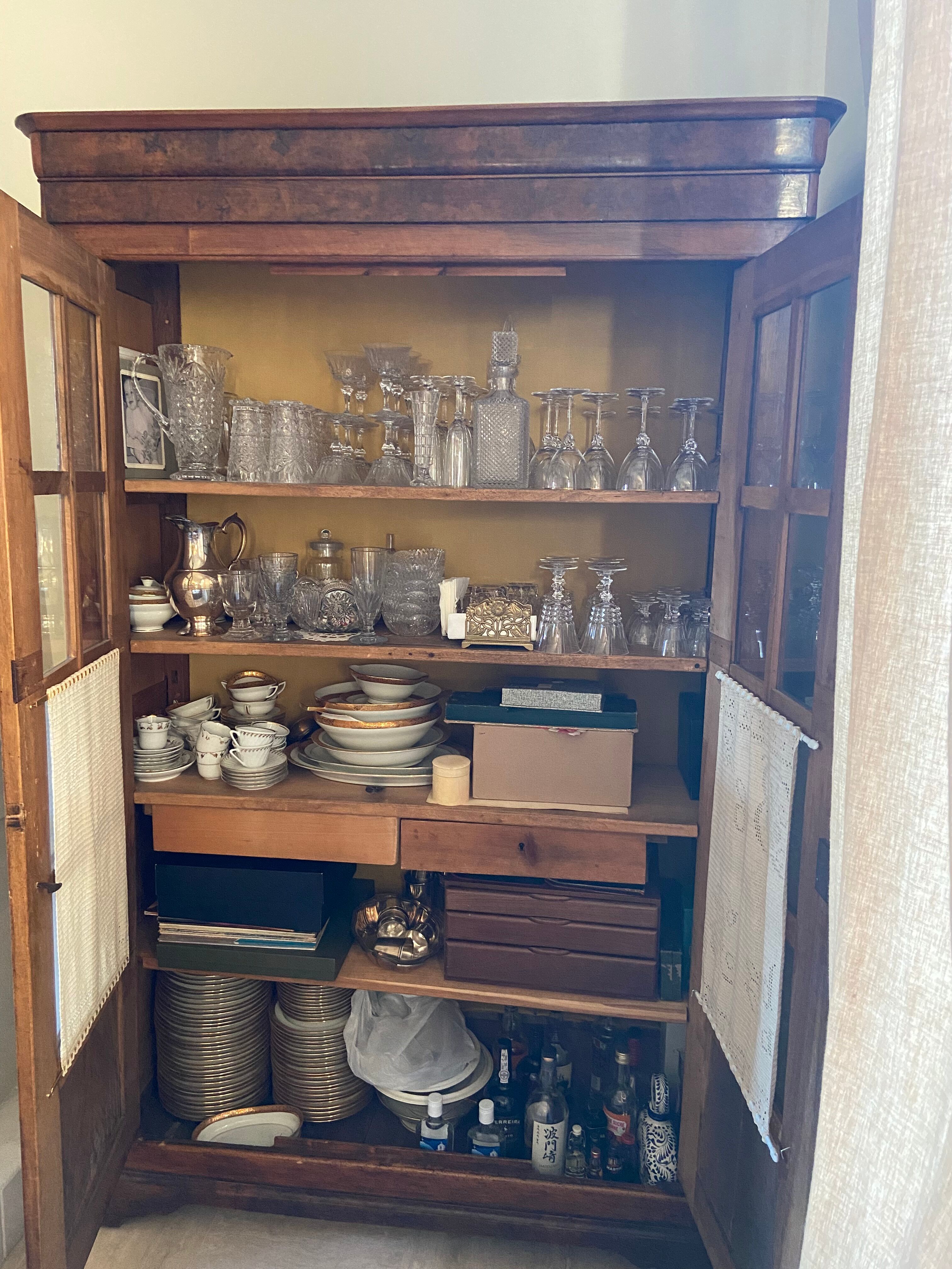 Walnut library louis Philippe XIXth century