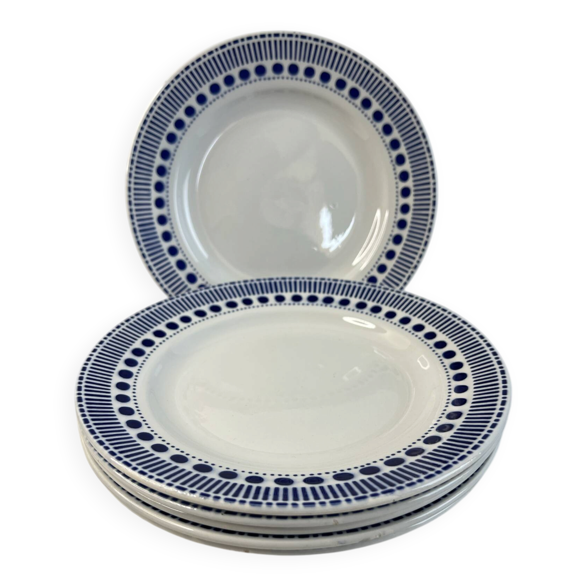 Set of 6 flat plates Sarreguemines Béatrice collection