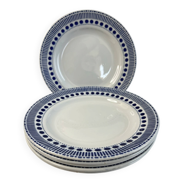 Set of 6 flat plates Sarreguemines Béatrice collection