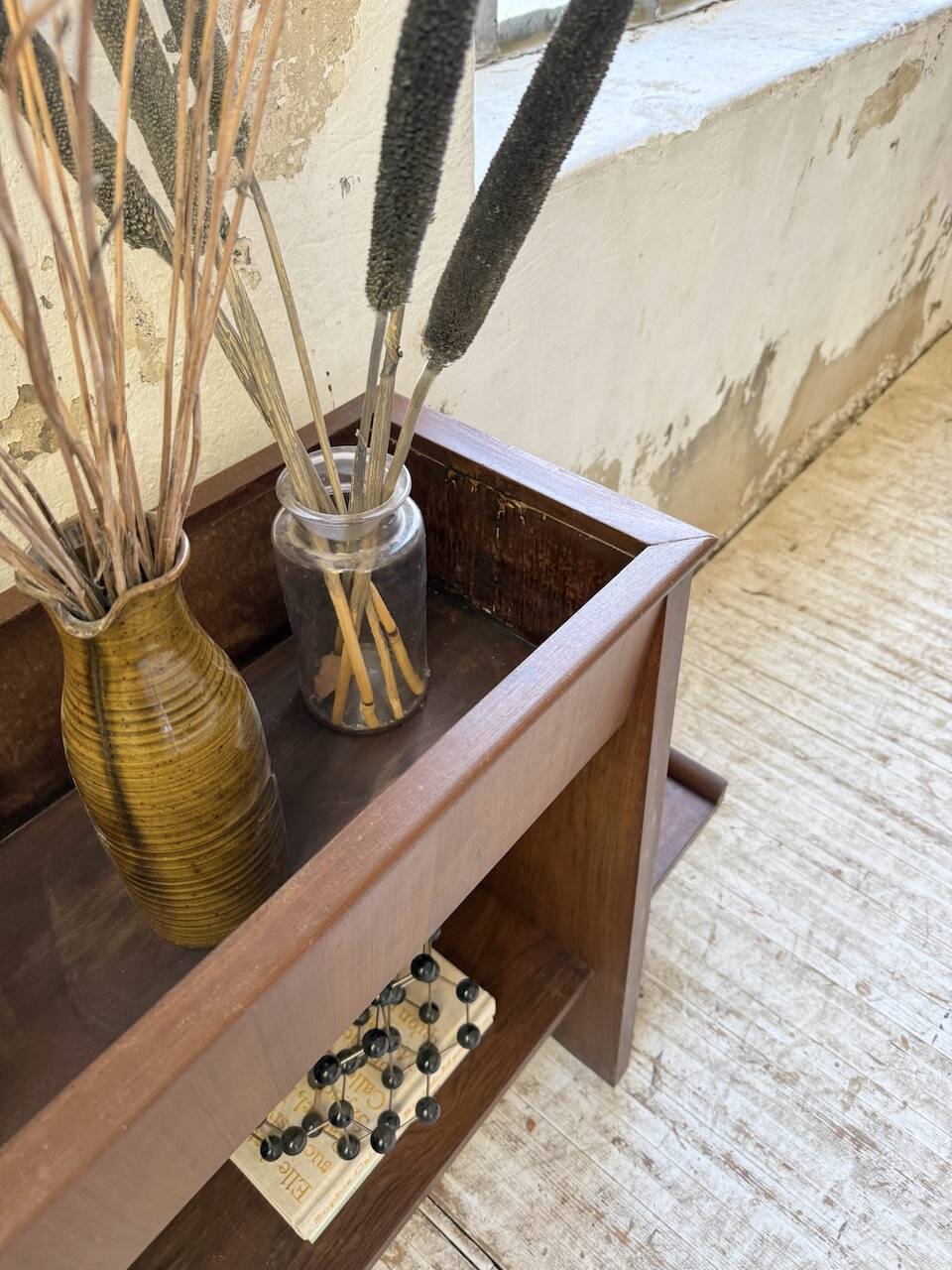 Jardinière années 50 palissandre constructiviste