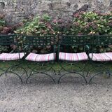 2 armchairs and 2 chairs in full wrought iron, handcrafted.