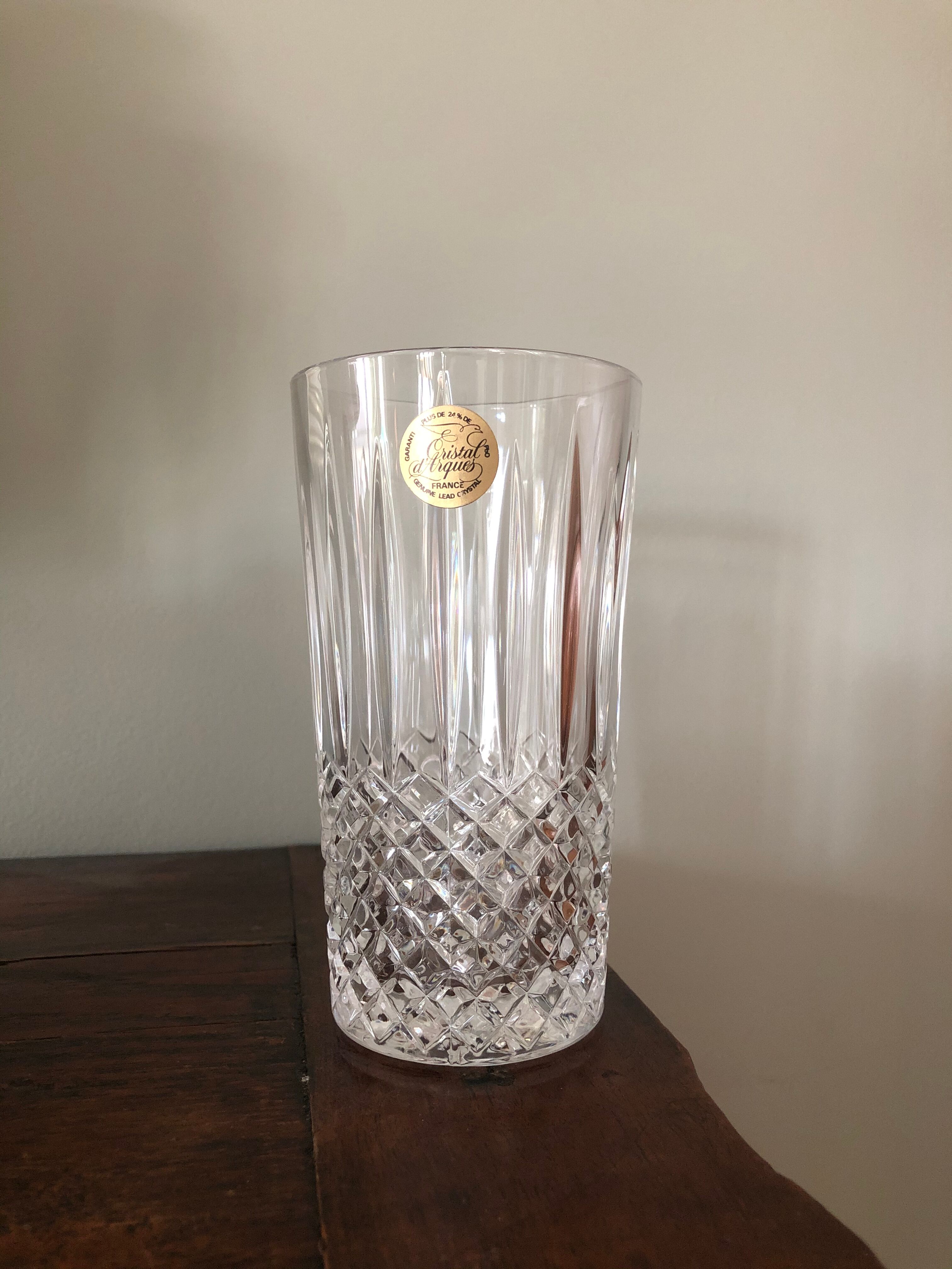 6 new orangeade glasses crystal d'arques model constance