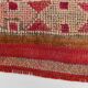 Tapis kilim ancien tons rouges et gris, motifs géométriques turcs,99x343 Cm