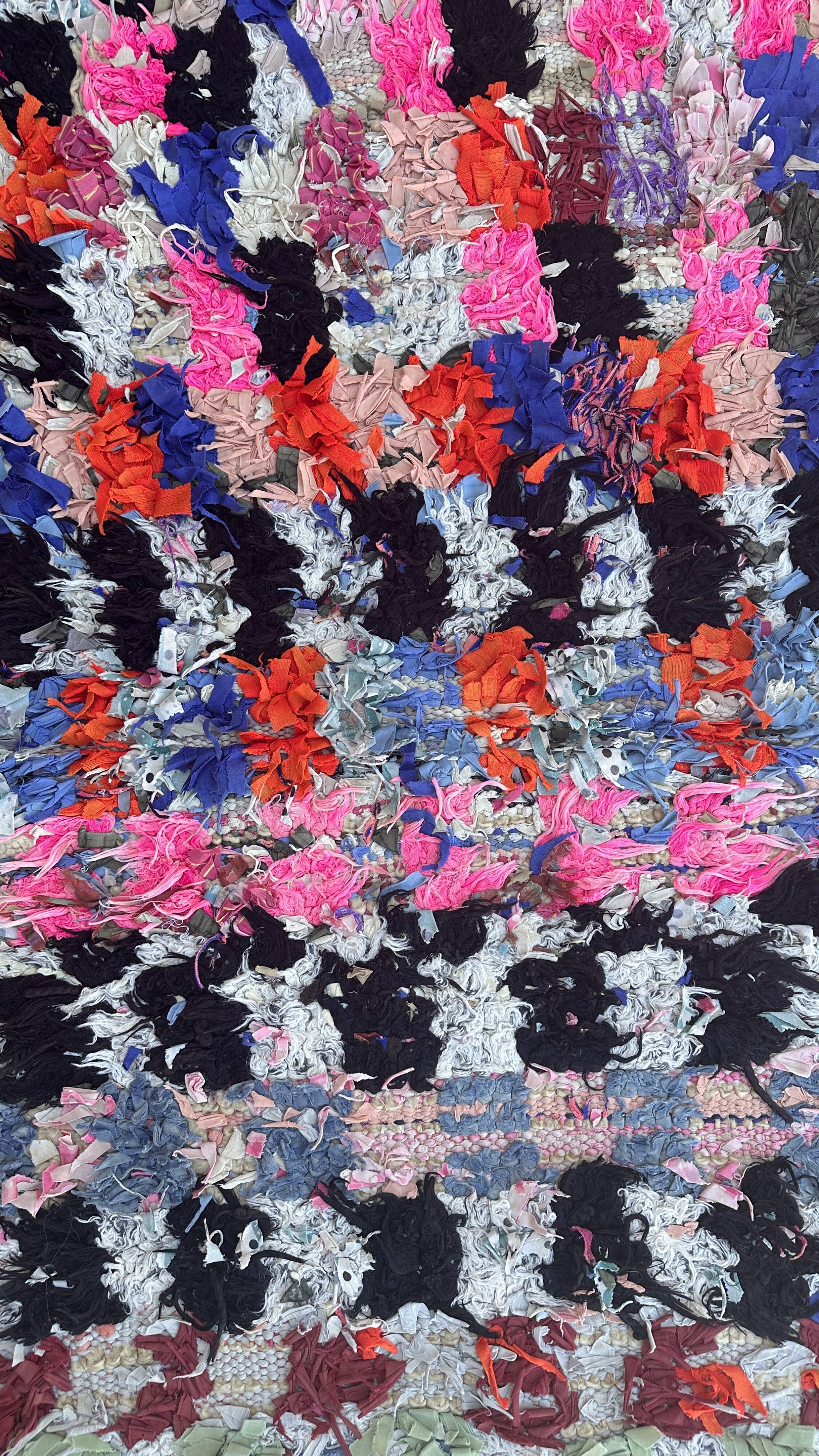 Tapis Marocain boucherouite coloré - 85 x 140 cm