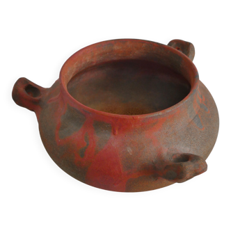 Studio Pottery Three-Handled Earthenware Ceramic Vessel