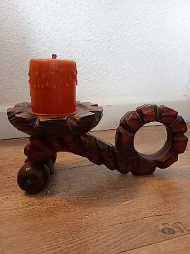 Candle holder rat of the cellar in pigot wood